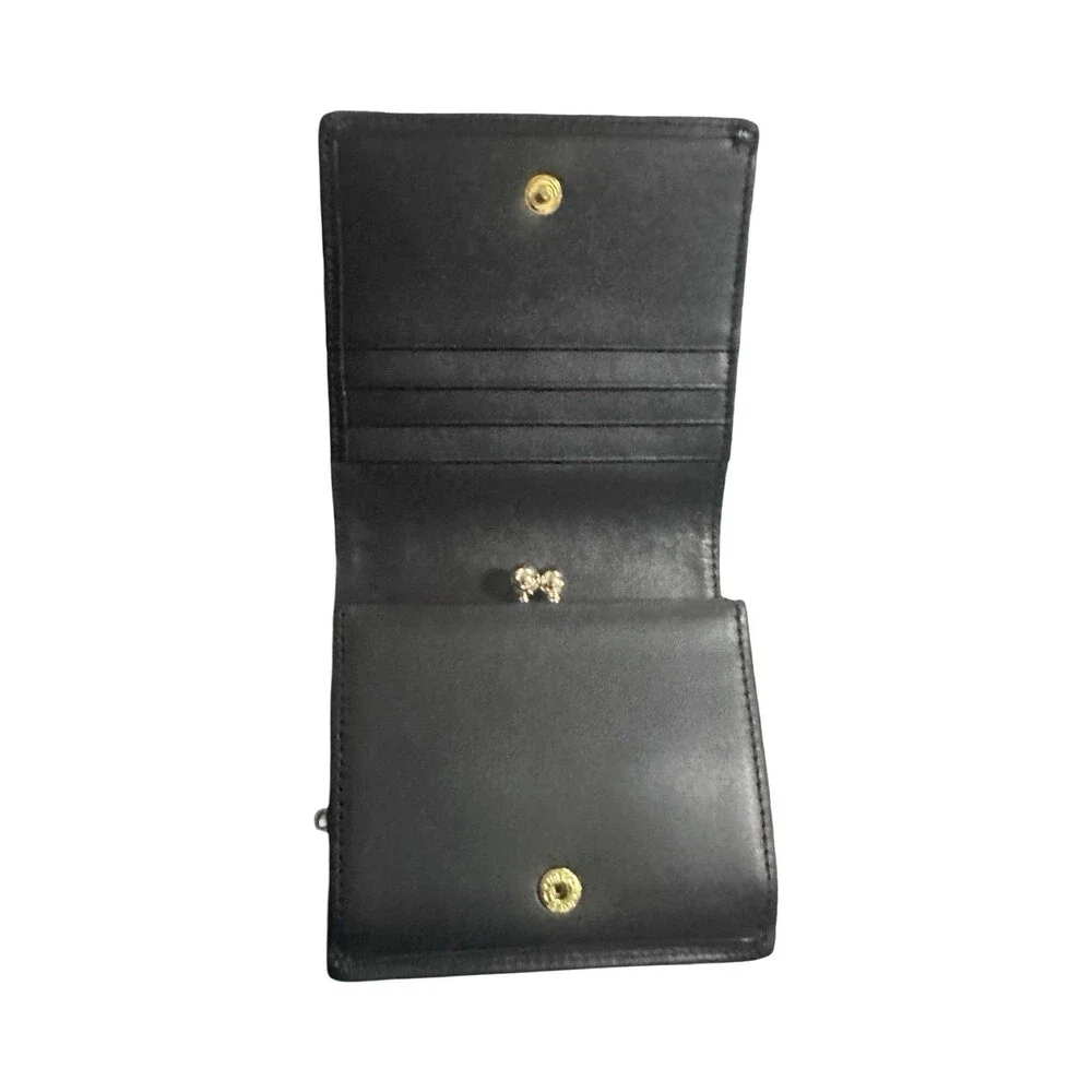 OMEGA NWOT Excellent Kisslock Wallet Compact Wallet Folded wallet Leather Black